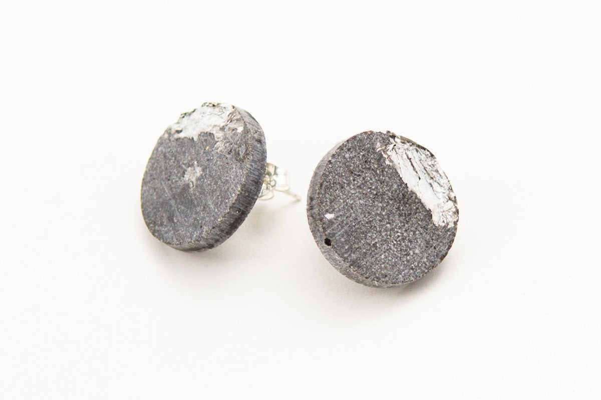 Concrete Fractured Earrings - Large Stud