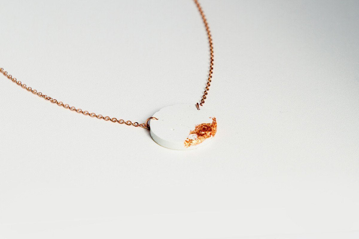 Concrete Fractured Necklace - Circle