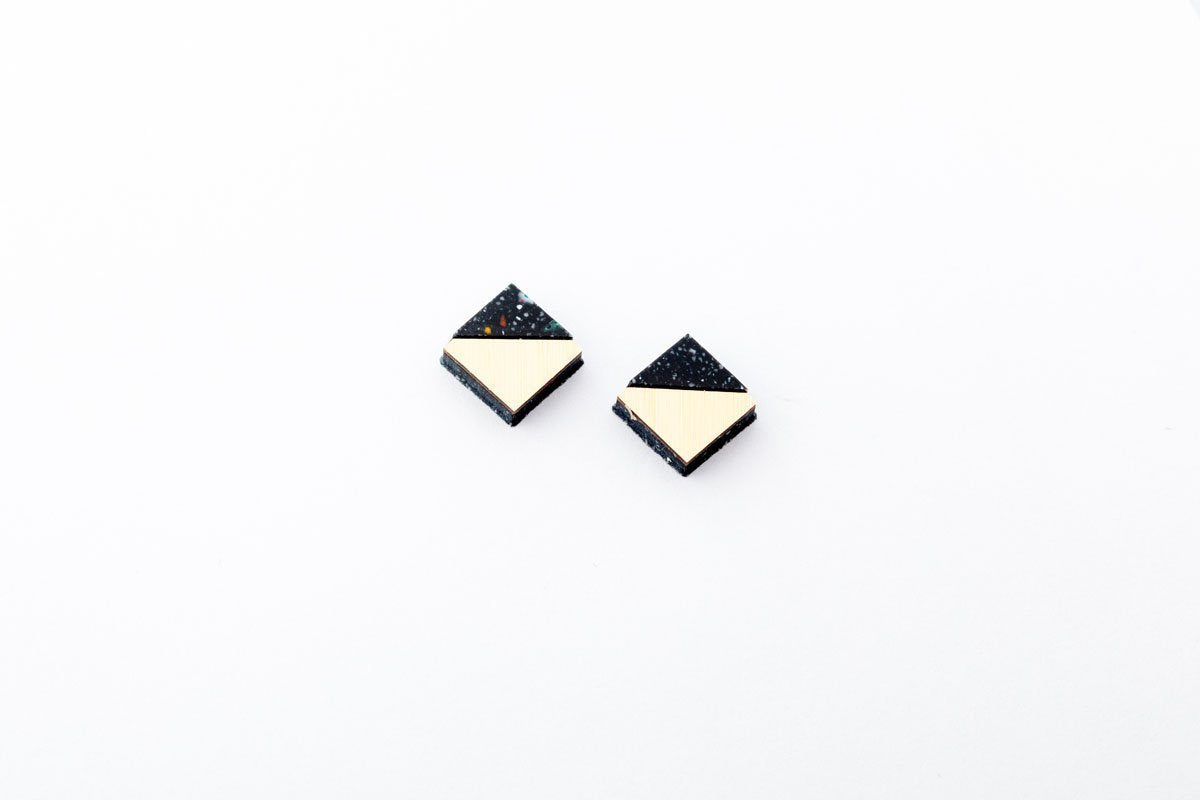 Corian Section Earrings   - Small