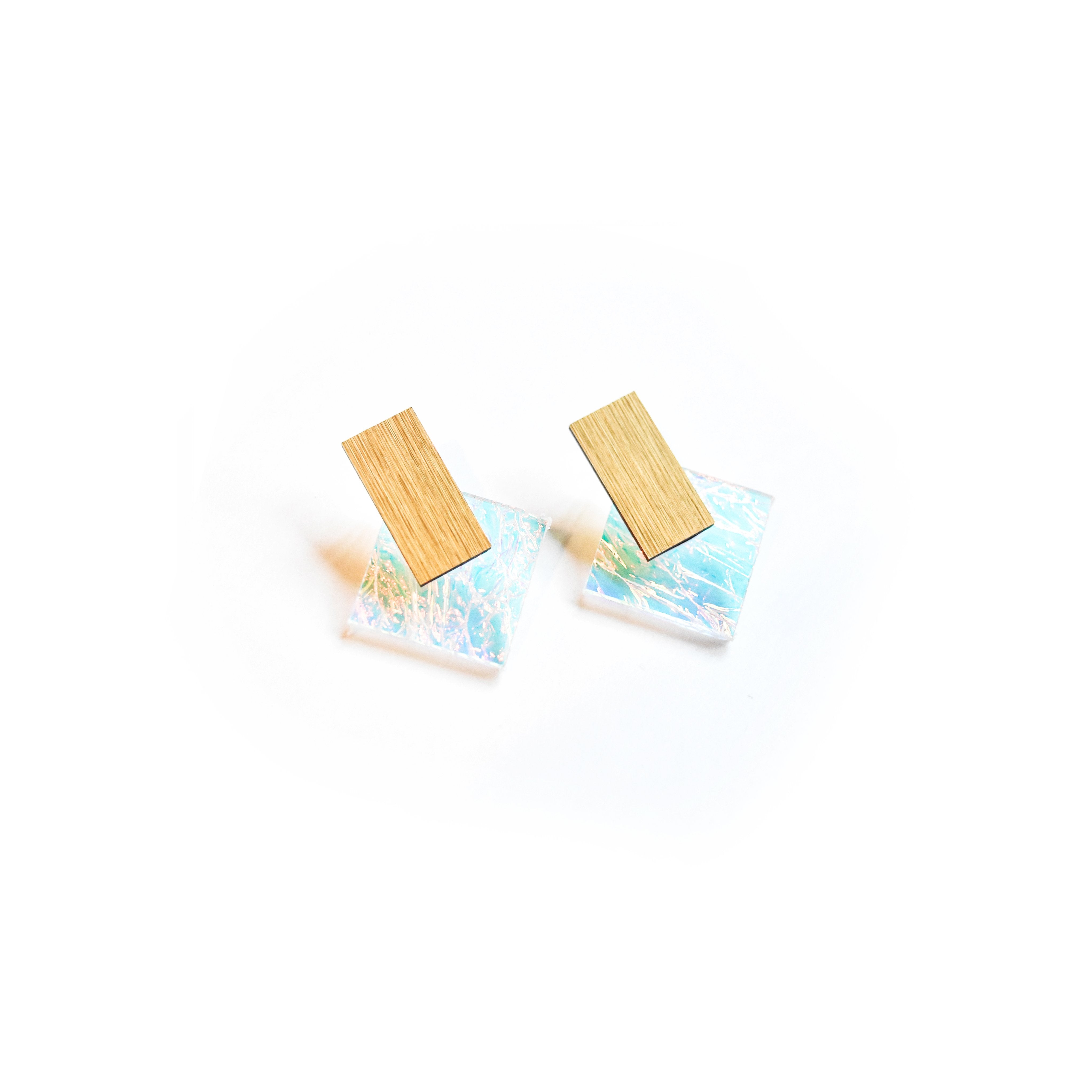 Ecoresin Earrings - Diamond Stud