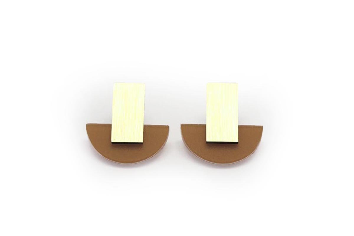 Ecoresin Earrings - Arc Stud