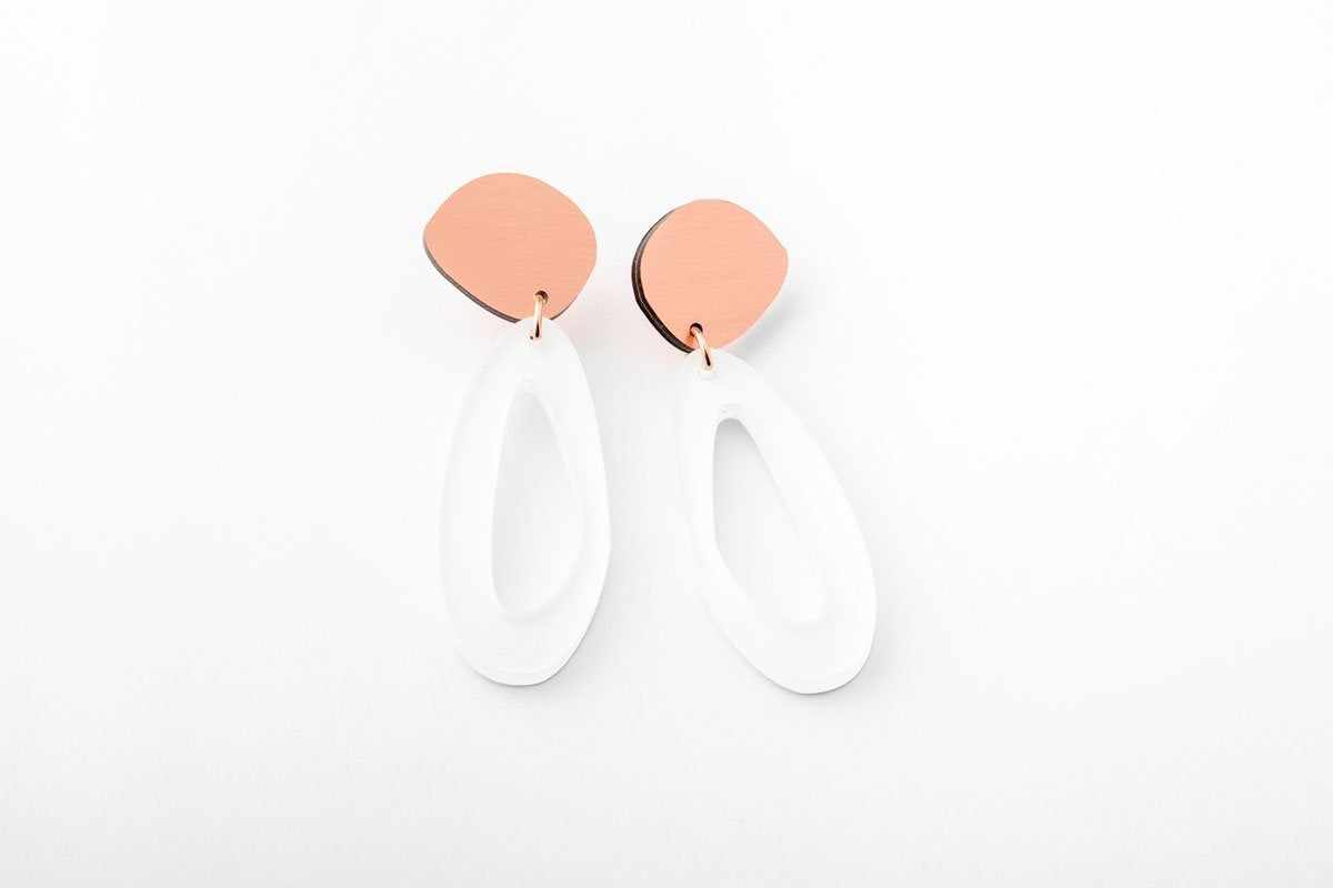 Ecoresin Earrings - Fluid Oval Drop