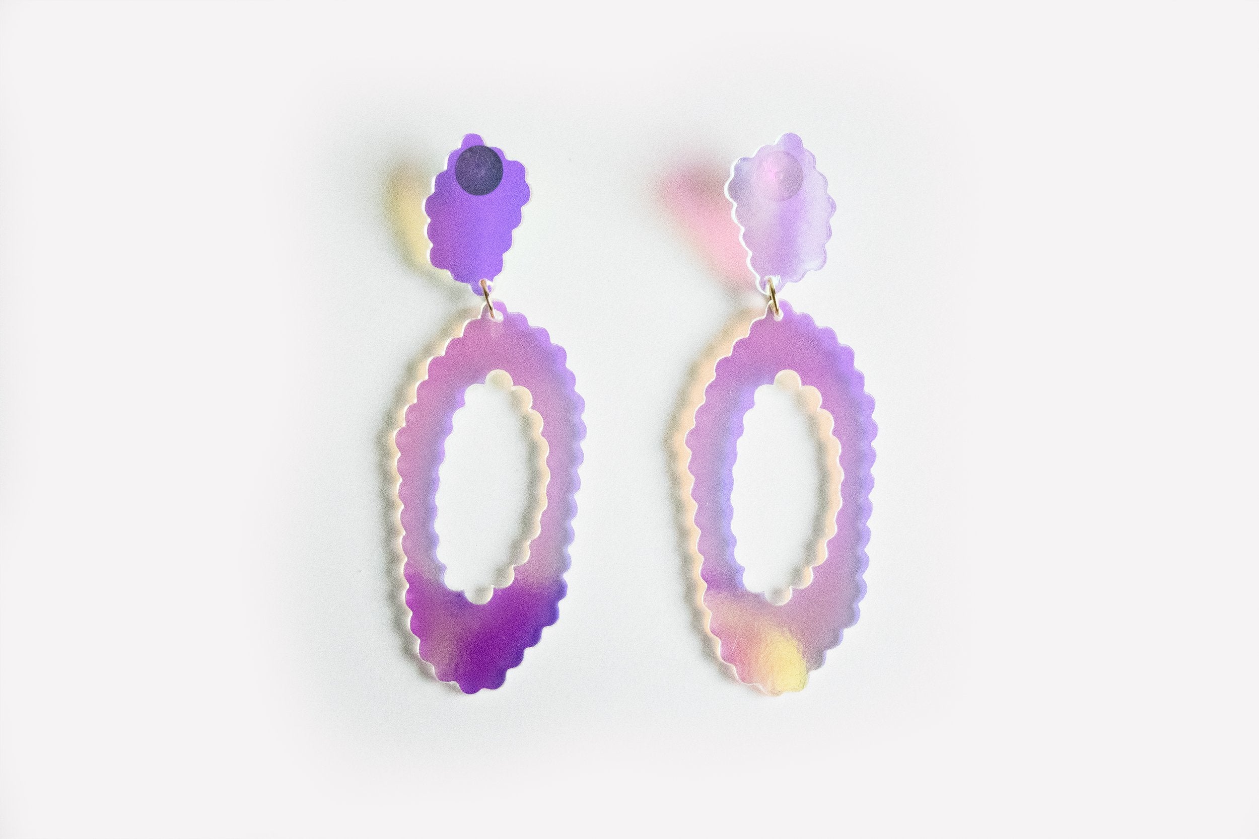 Ecoresin Scallop Earrings - Large Oval