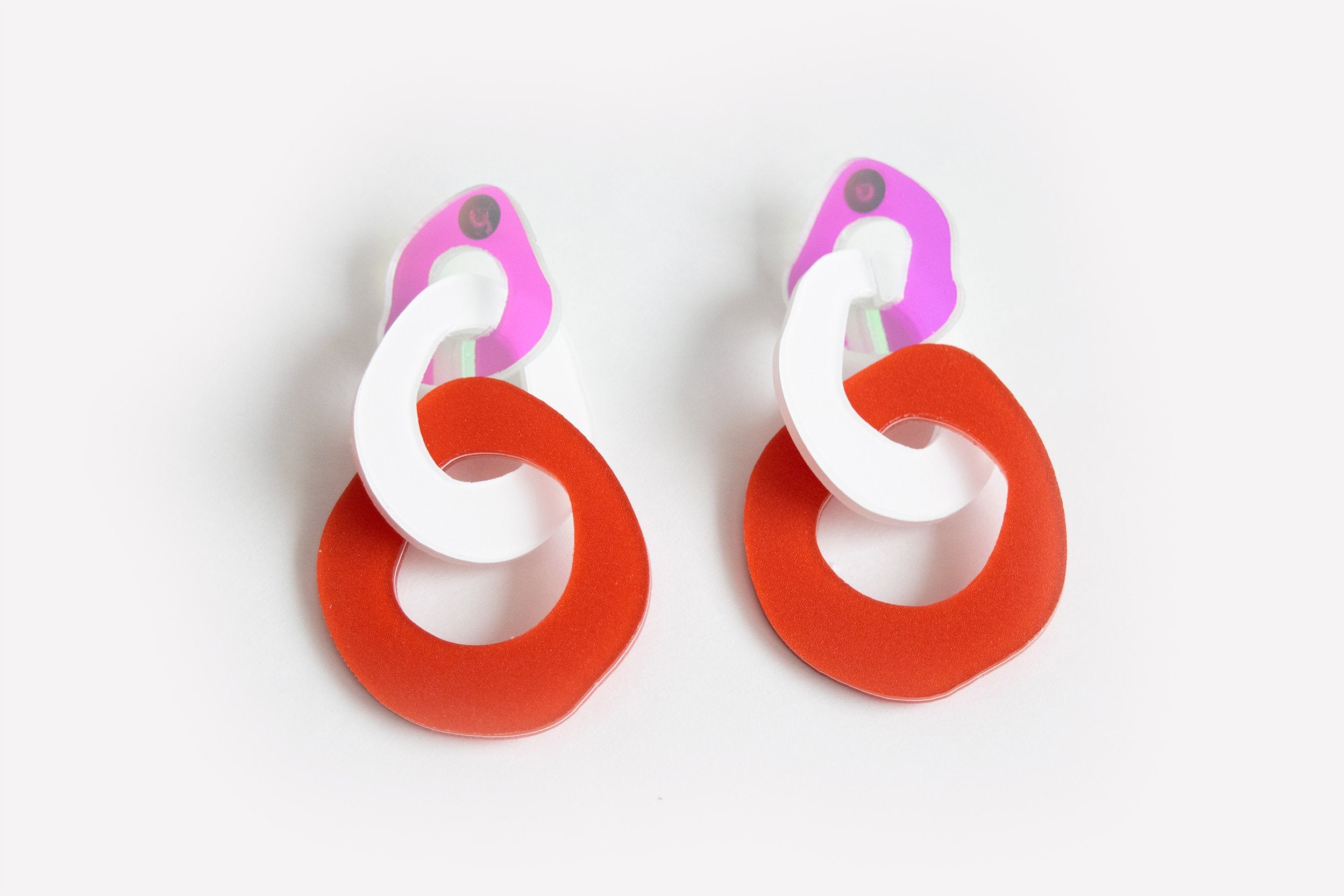 Ecoresin Earrings - Triple Link